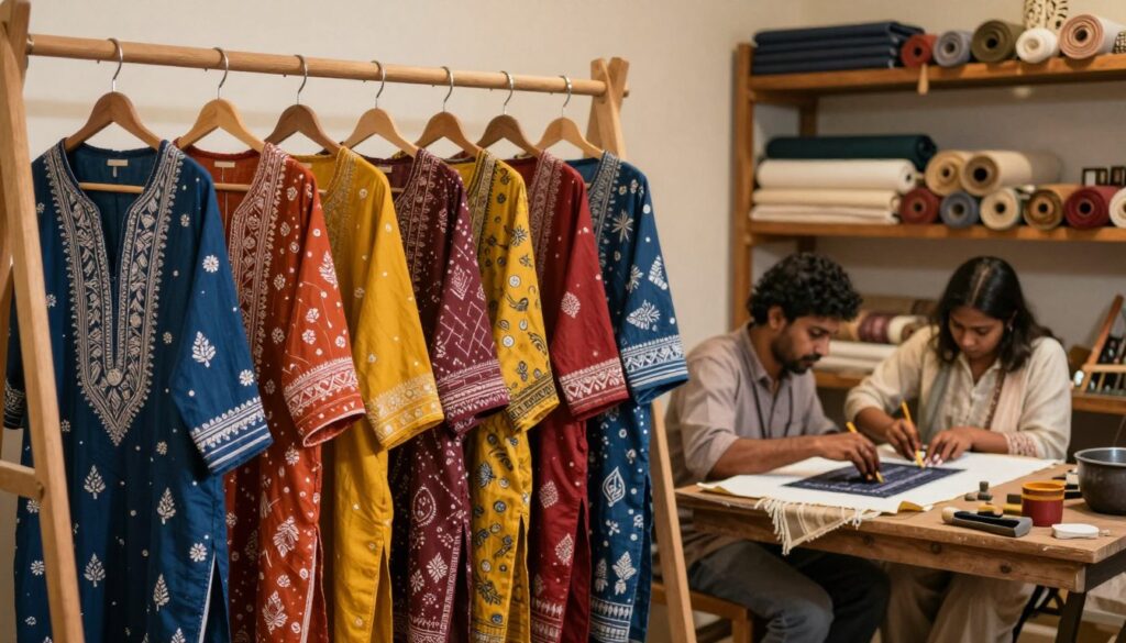 hand block printed kurtis