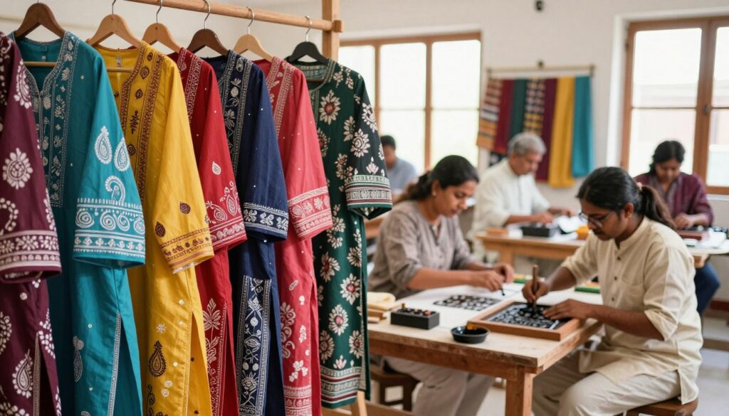 hand block printed kurtis